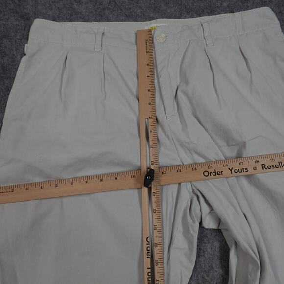 Anthropologie Maeve Pants Womens 14 Pleated Chino Wide Leg Trouser Khaki Tan 30" - Picture 4 of 11